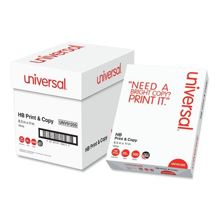 UNIVERSAL Multipurpose Paper, 96 Bright, 20 lb, 8.5 x 11, Bright White, PK2500 UNV91205